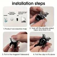 Clip de décoration de parfum de sortie de climatisation de voiture, Clip de décoration de Purification d'air Double papillon Double couleur pour intérieur de voiture 6