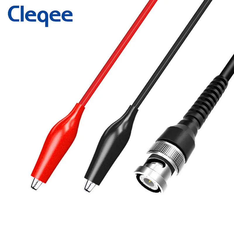 Cleqee P1011 BNC Plug to Dual Alligator Clips Test Lead Q9 Male Plug