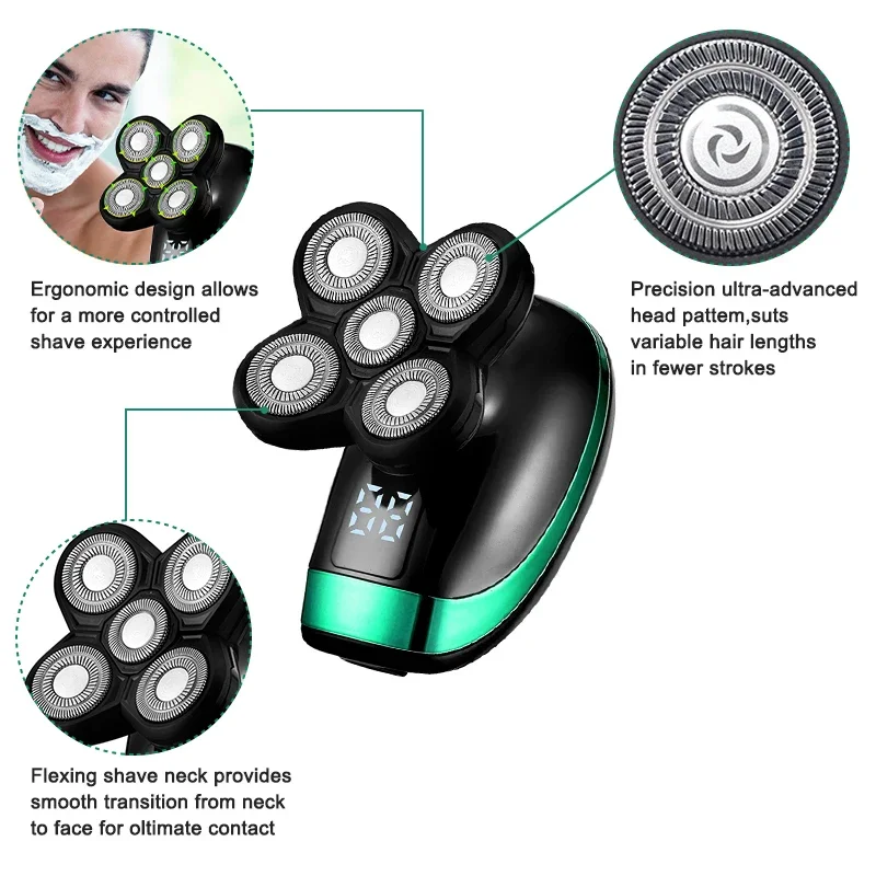 4D Men Electric Shaver Replacement Shaver Head 1PC 5 Cutter Spare Razor Blades Intelligent Floating Extra Head Stainless Steel