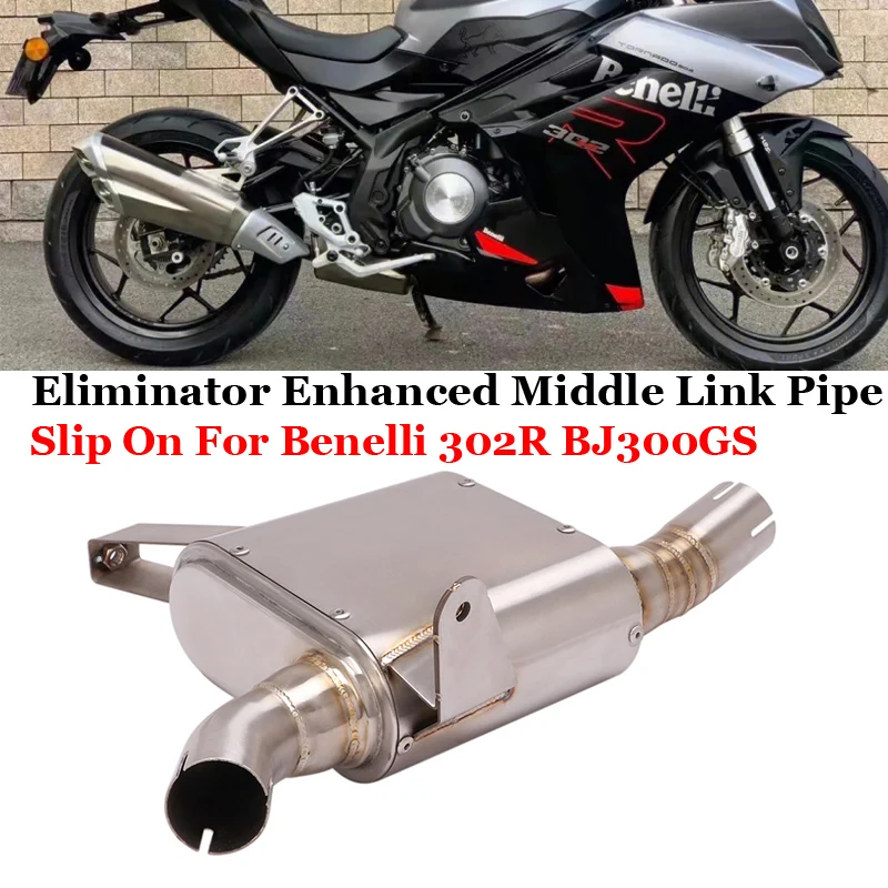 Slip On For Benelli 302R BJ300GS Motorcycle Exhaust System Middle Link Pipe Modified Escape Moto Mid Connect Original Muffler