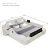 King Size Smart Bed,Multifunctional Leather Bed Frame Massage Recliner/Adjustable Headboard/Music Speaker/USB Port/Storage Space 2