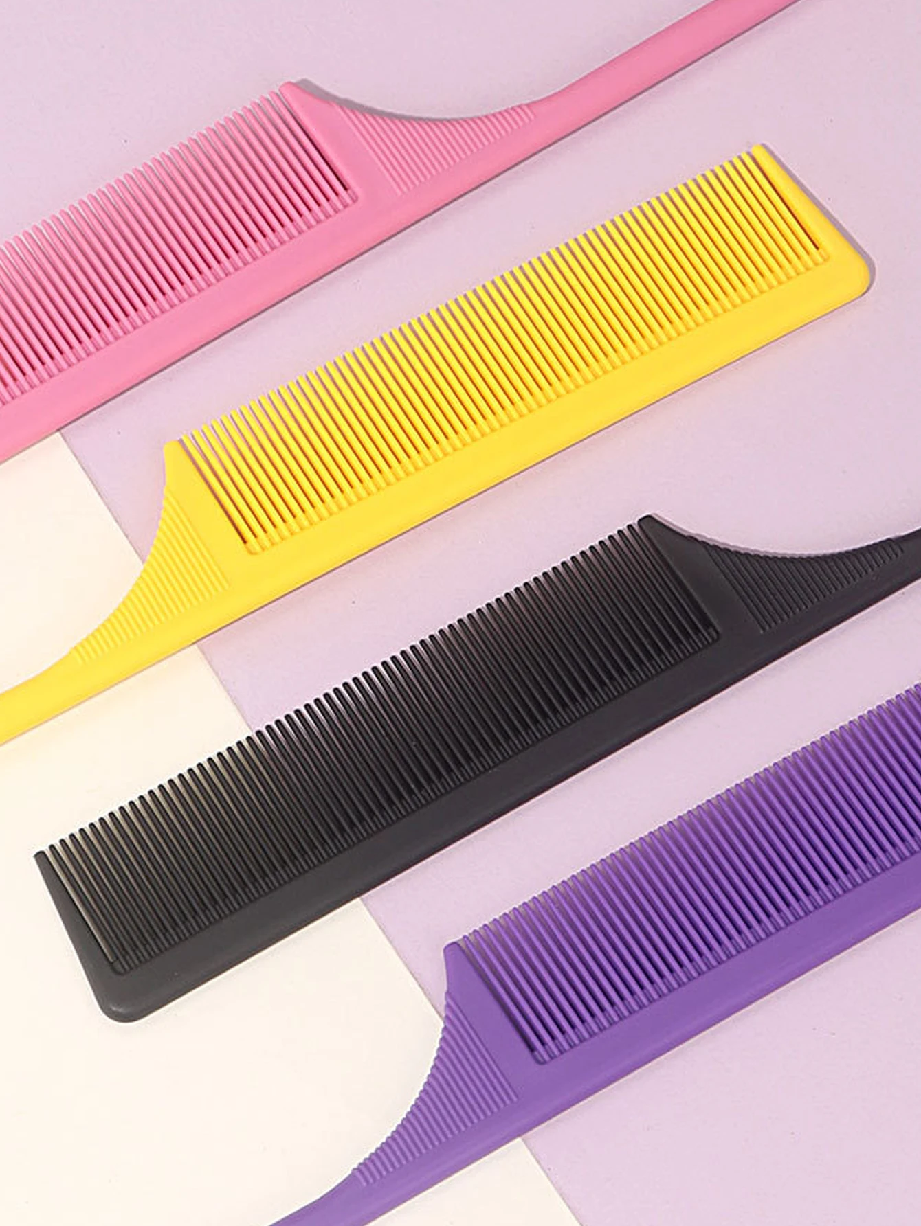 Plastic Hair Comb Fine Teeth Anti-static Ponytail Comb Salon Hair Styling Tool For Real Wigs