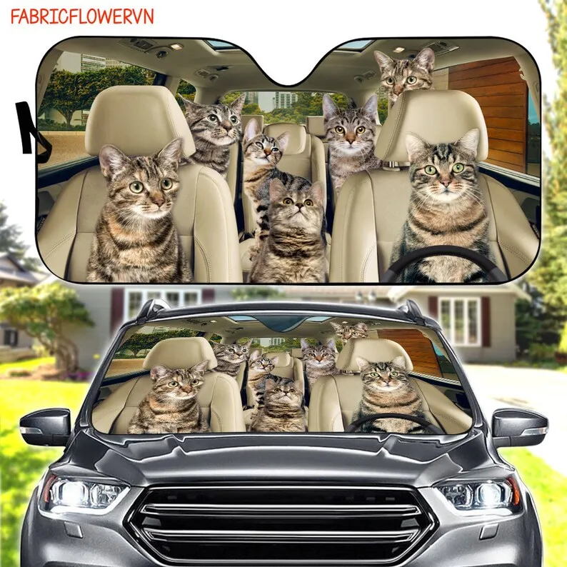 

European Shorthair Cat Car Sunshade, Cat Car Decoration, Cat Windshield, Cat Lovers Gift, Cat Car Sunshade, Gift For Mom, Gift F