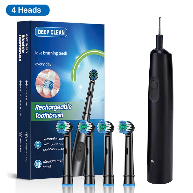 Rechargeable Rotary Electric Toothbrush with 8 Soft Brush Heads