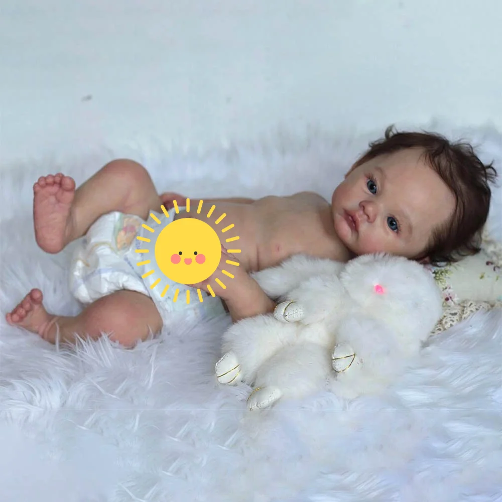 

43CM Newborn Premature Baby Full Neutral Silicone Vinyl Girl Reborn Baby Doll With Flexible Limbs Can Bathe in Water Toy Gift