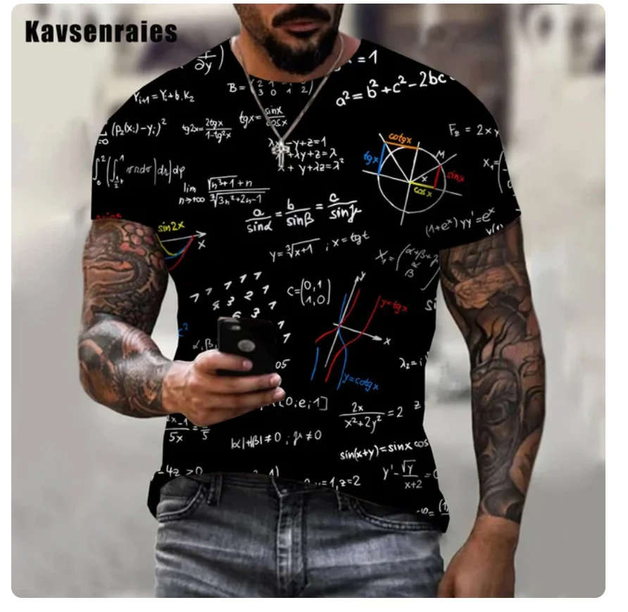 Kaus Pria Dicetak 3D персидские кимия Matematika 2022 Kaus Kasual Mode Uniseks Keren Lucu