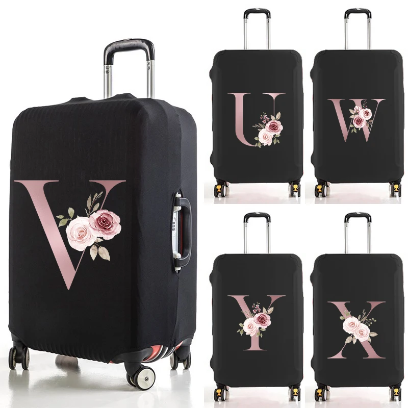 26 Pink Letters Suitcase Cover Protector Dust-proof Scratch Resistant Luggage Cover 18''-32'' Suitcase Accessories luggage cover