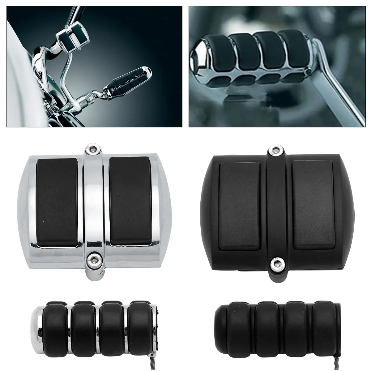 Aluminum Brake Pedal Cover + Gear Shift Lever Peg For Kawasaki Vulcan