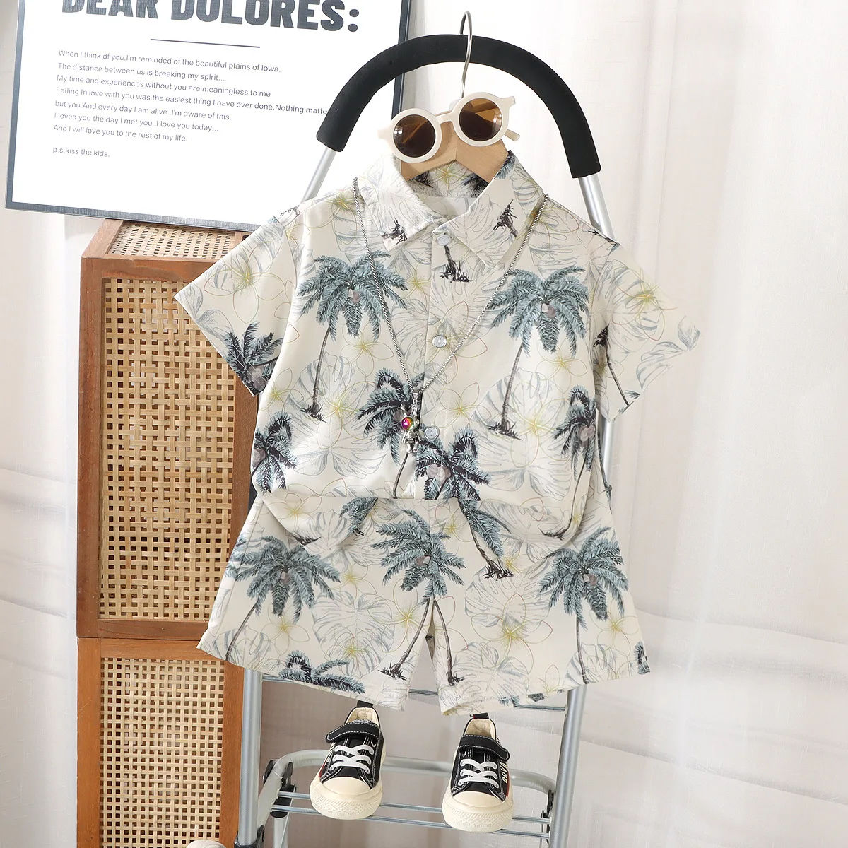 0-8Y Kids Baby Boy Clothes Summer Floral Print Sets 2Pcs Short Sleeve Shirt+Shorts Child Boy Beach Wear Casual Outfits 2