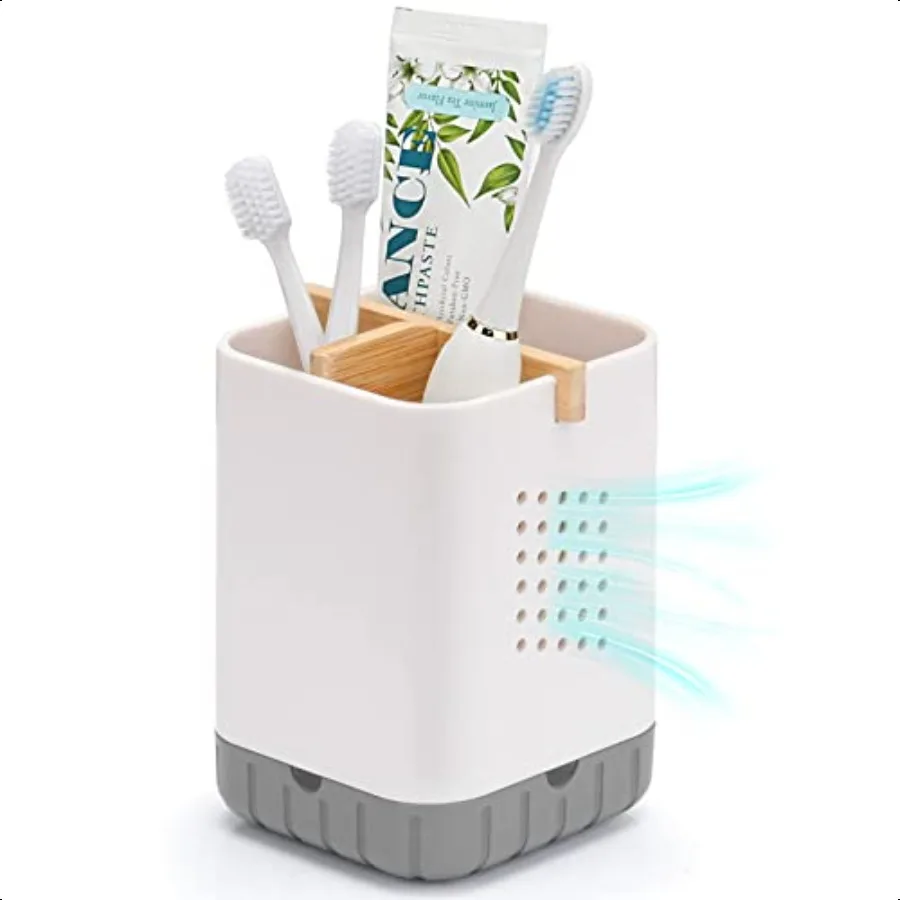 Bamboo Toothbrush and Toothpaste Holder Organizer