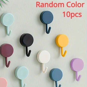 Gancio da parete autoadesivo da 10 pezzi, forte senza foratura, porta del bagno, porta asciugamani da cucina, ganci appendiabiti, accessori per la casa 1