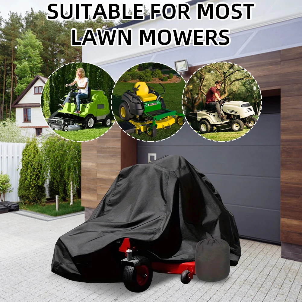 Lawn Mower Cover 210D Oxford Cloth Sun Protective Cover Waterproof Outdoor Furniture for Lawn Mowers Covering