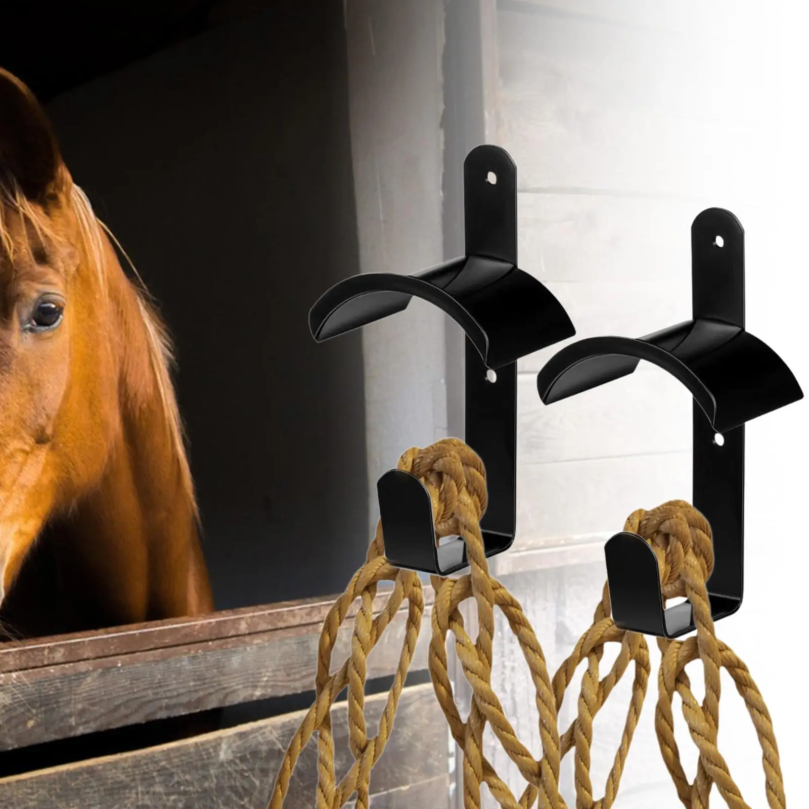 2 Pieces Horse Bridle Hooks Horse Bridle Hanging Hooks Hanger Equestrian Equipment Bridle Holders for Horses Halter Hooks 4