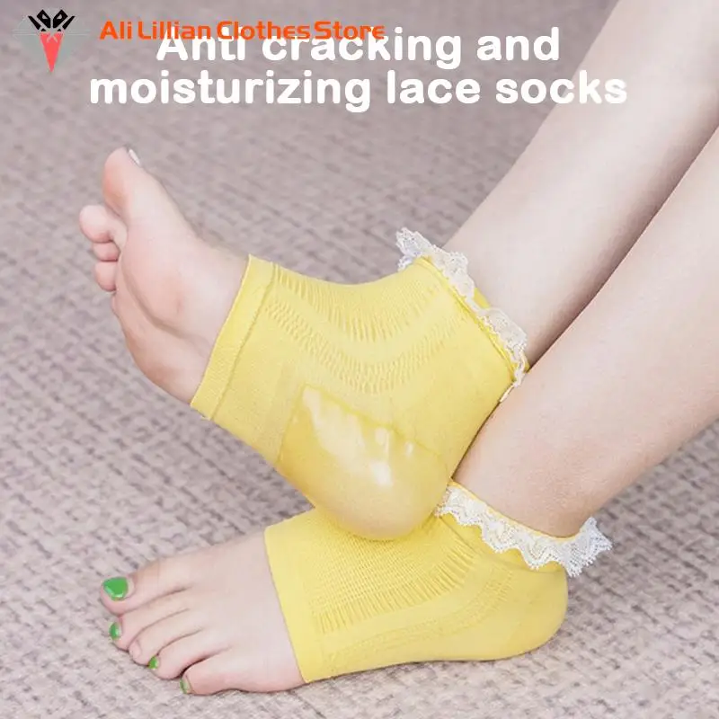 

Gel Silicone Heel Protector Sleeve Heel Pads Heel Cups Plantar Fasciitis Support Feet Care Skin Repair Cushion Half-yard Socks