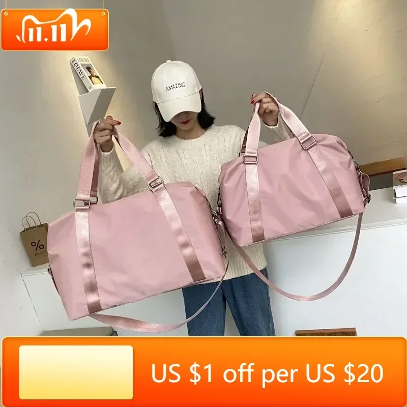

Fashion Large Travel Bag Women Cabin Tote Bag Handbag Nylon Waterproof Shoulder Bag Women Weekend Gym Bag Female Duffle Bags