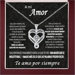 Eternal Heart Double - Layered Necklace with Gift Box - Romantic Christmas & Valentine's Gift (Spanish Silver set)