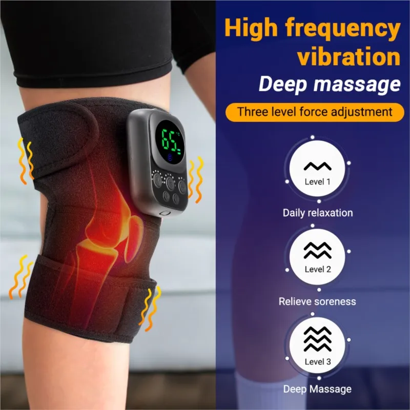 Electric Heated Knee Shoulder Massager Vibration Wireless Remote Control Removable Controller Leg Joint Muscle Relax
