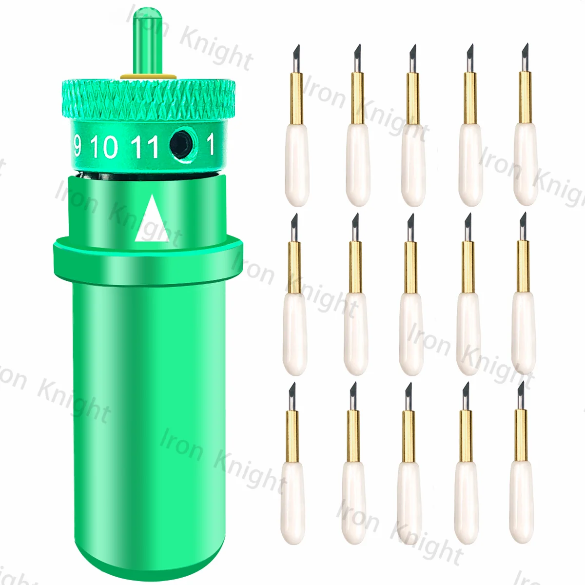 15pcs Premium Deep Point Blade Vinyl Cutter Offset 0.25mm for Graphtec Silhouette Cameo 4 Plus Pro Portrait and 1pc Blade Holder