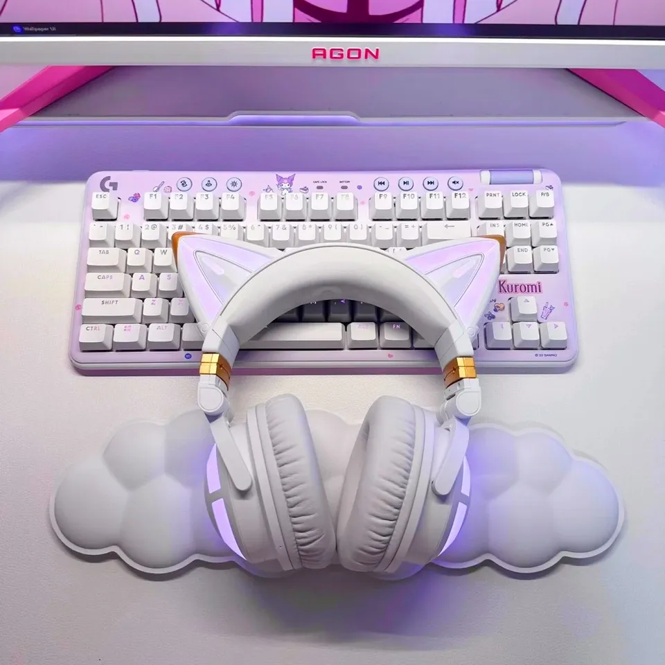 Yowu 3グラム猫耳ワイヤレスbluetoothヘッドセットオーロラrgbライト