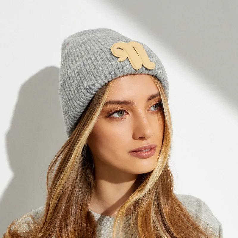 

N@NU Women's Woolen Hat Women's Autumn and Winter Wrap Head Hat Cold Hats Warm Knitted Hat Bonnets for Women Beanie Female