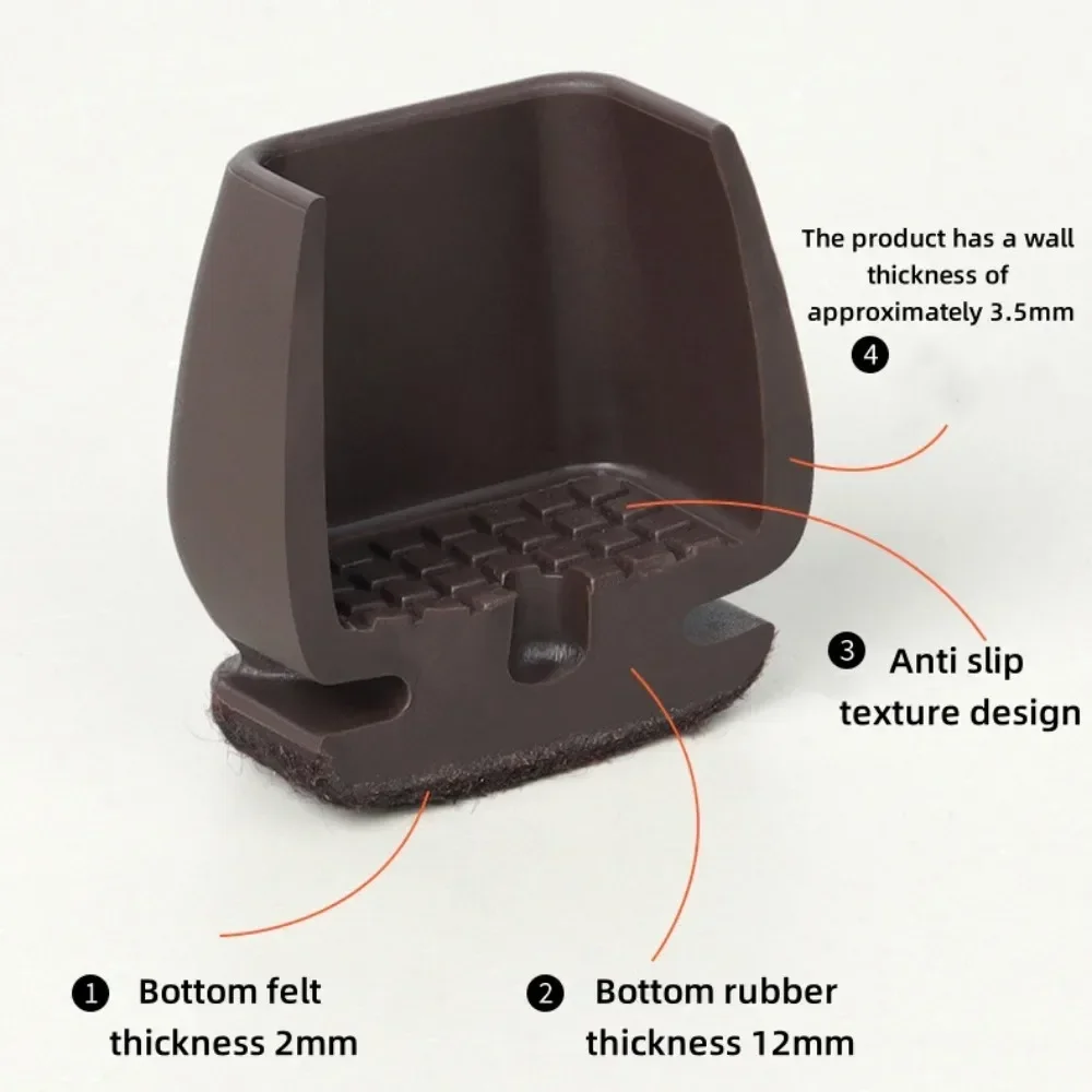 Set of 8/16 TPE Chair Leg Protectors with Felt Pads for Floor Protection and Furniture Gliding