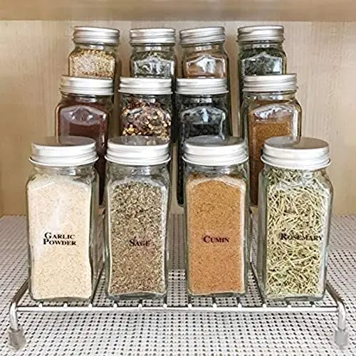 Talented Kitchen 125 Spice Labels Stickers, Clear Spice Jar Labels