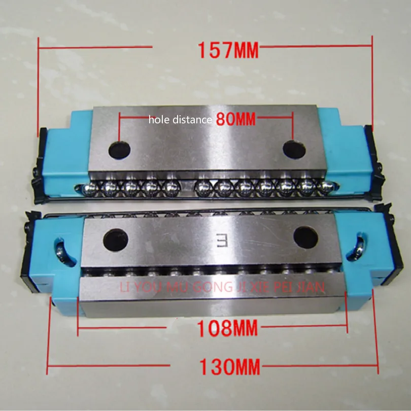 157*46*22*80mm comb tenoning machine Linear guide Single side slide block Mortise and groove machine Guide inner hole 10mm