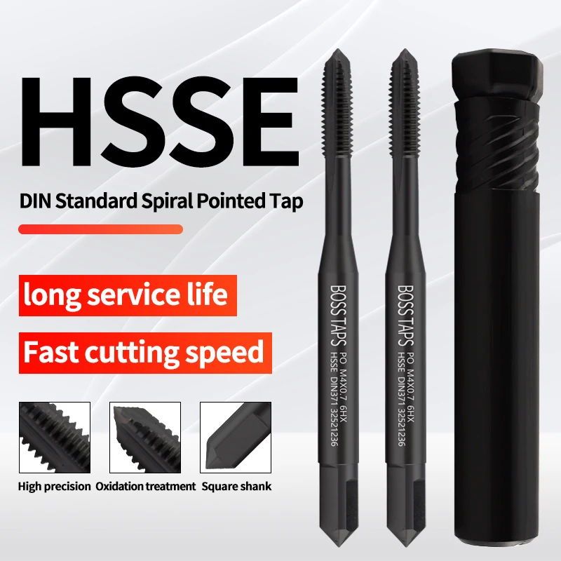 HSSE-M35 DIN 371 376 Standard Spiral Pointed Tap Fluted M2 M2.5 M3 M4 M5 M6 M8 M10 M12 6HX Machine S