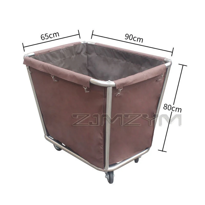 Hotel linen cart, working car for guest room, stainless steel service car, laundry car, hotel cleaning handcart with Wheels