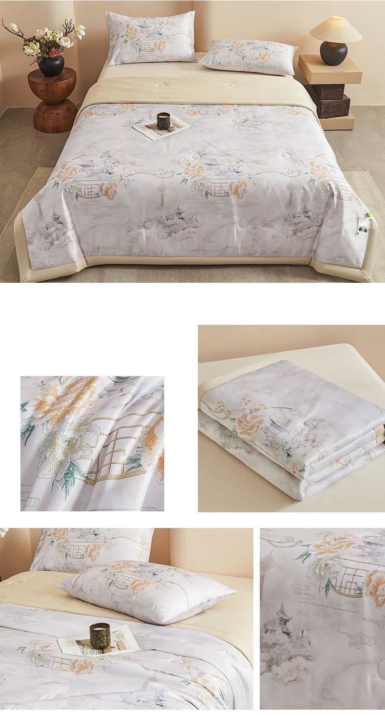 1pc Skin-friendly Quilts Soft Duvet Single/Double/Queen Size Comforter Quilted Blanket Home Bedspread 여름이불 (No Pillowcase)