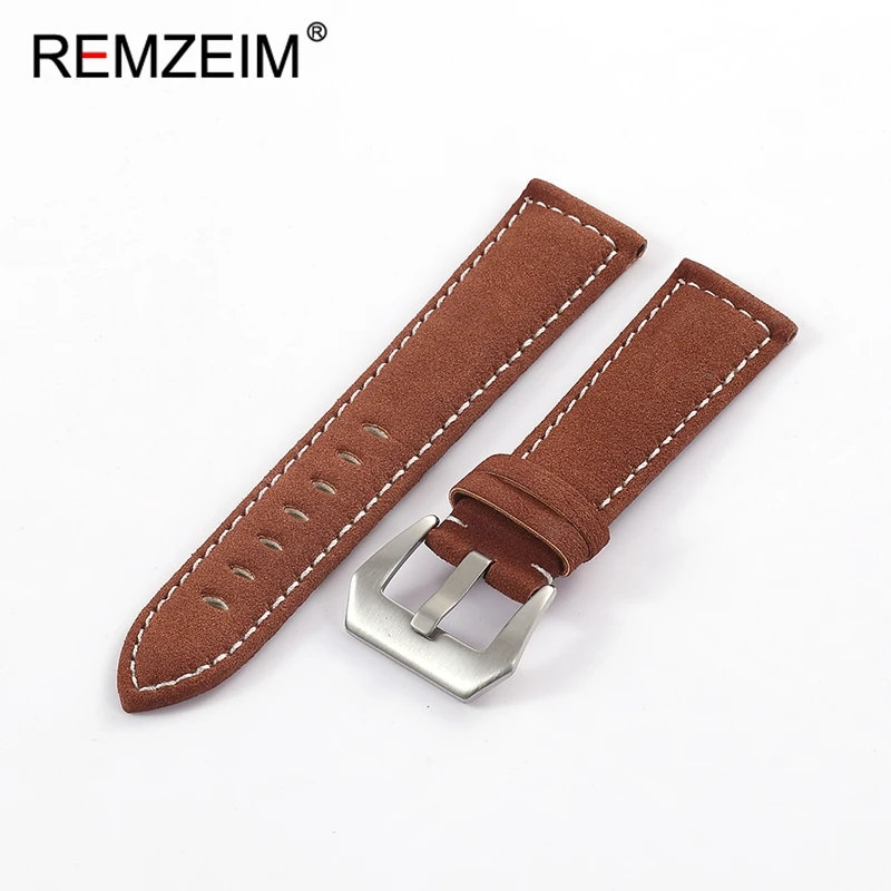 Unisex Retro Matte Leather Wristwatch Band - Black, Yellow, Brown, Green