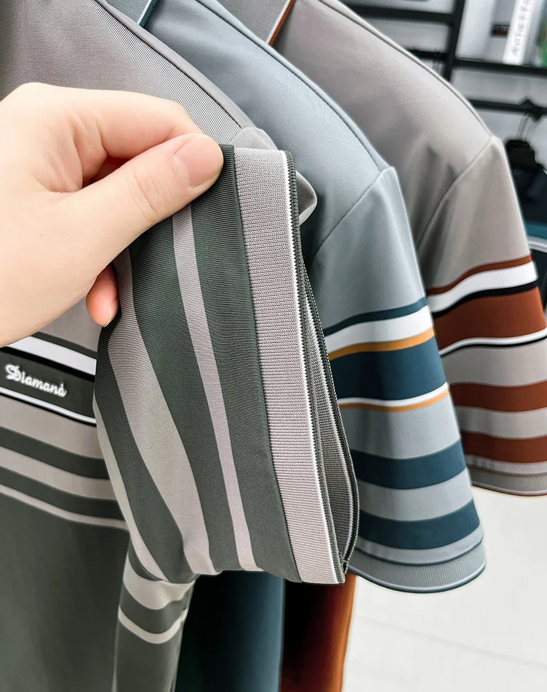 Advanced letter decal men short sleeve T-shirt light luxury brand fashion striped color blocked summer breathable new polo shirt 22 S1f5b221e89924a6db3ab0a730c3feb57P