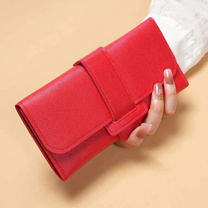2024 New Long-style Women's Purse Simple Ultra-thin Large-capacity Fashion Multi-card Place Buckle Wallet Bag Hand