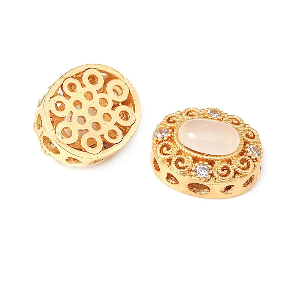 Pulseras de Cuentas Nepalesas Vintage Estilo 5PCS Brasso Dorado Mate Accesorios DIY para Hacer Joyería - details 37