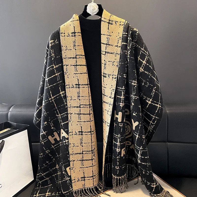 2023 Designer Winter Double Sided Cashmere Scarf Women Warm Shawl Wrap Luxury Neckerchief Female Pashmina Foulard Brand Bufandas 2023 winter scarf women luxury brand scarves flower print cashmere shawl wraps pashmina blanket designer bufandas female foulard