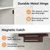 Nightstand Set of 2, White End Table with Charging Station, Tall Farmhouse Bedside Table with Large Storage and Shelf 5