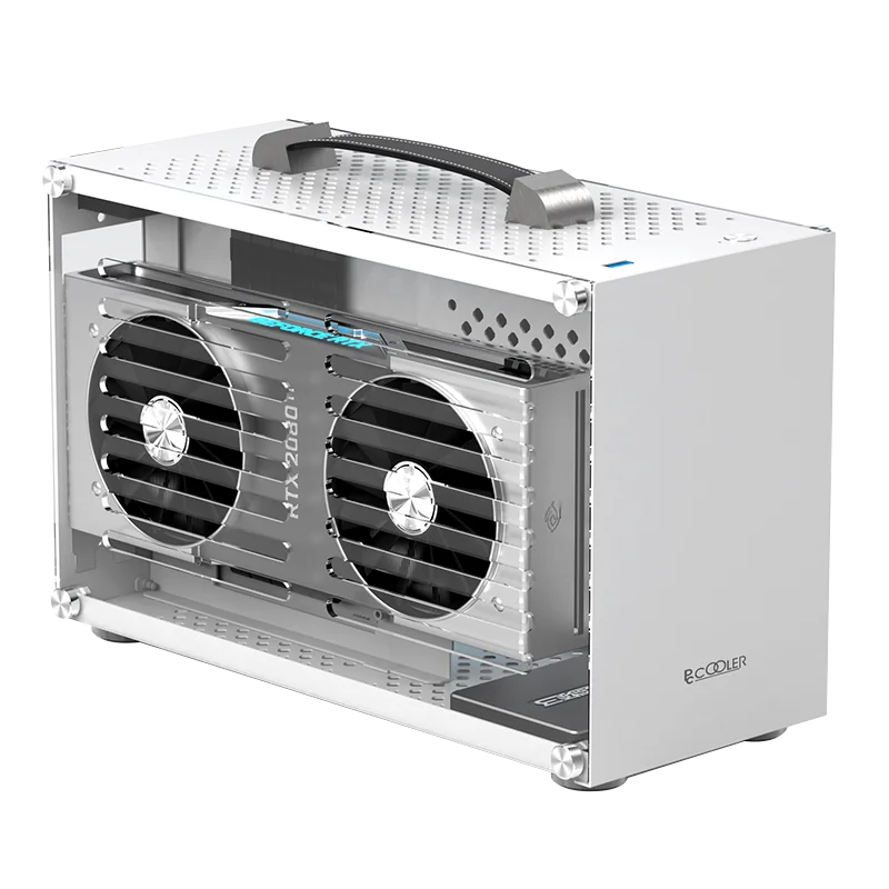 Pcooler I100 I100 Placa Acrílica Itx Mini Todo o Alumínio Pequeno Case 3.1kg Suporte Portátil Sfx de Alta Resistência Quadro Spcc - Imagem 4