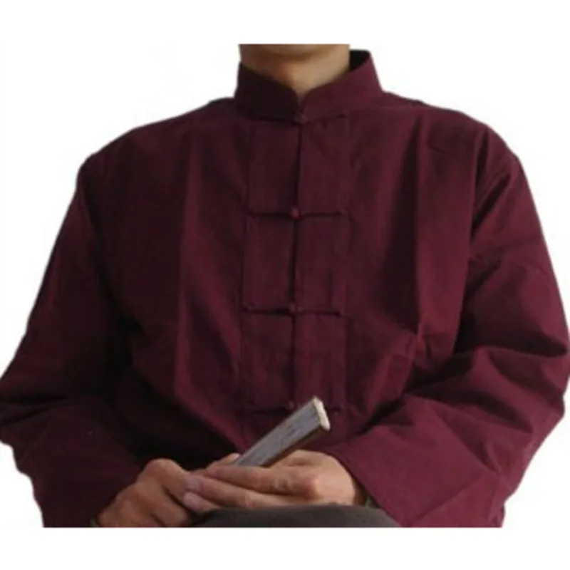Chinese Traditional Clothing Kung Fu Clothes Cheongsam Shirt Long Sleeve For Men Chinese Tang Suit