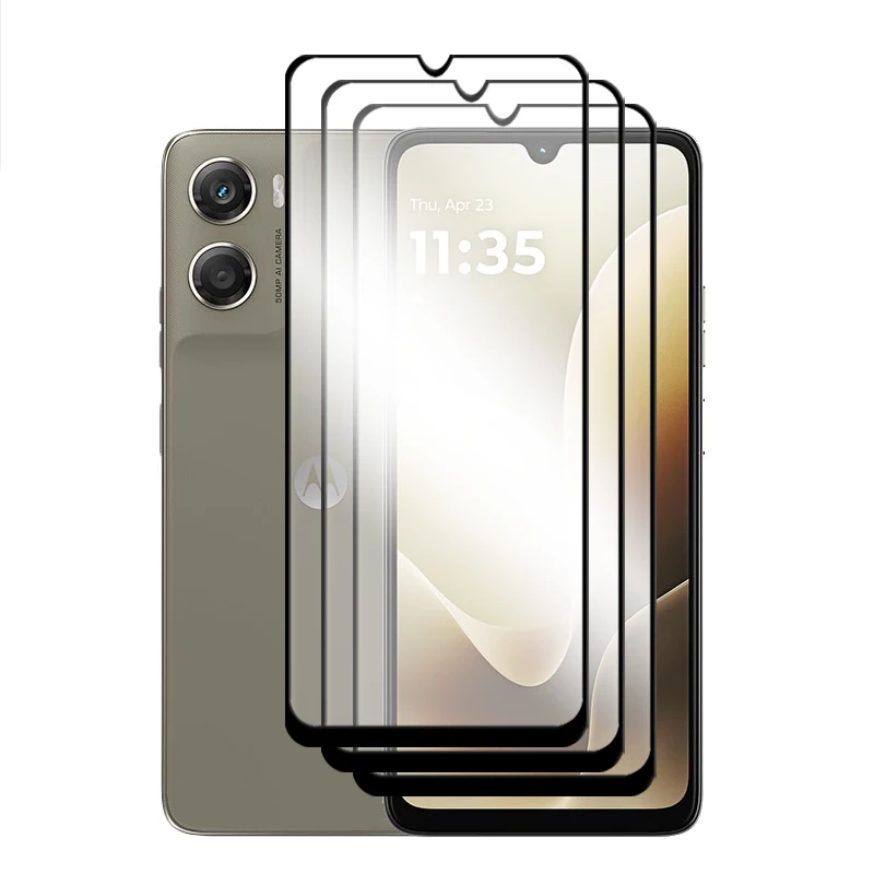 Premium 2.5D Full Cover Tempered Glass Screen Protector with Lens Film
