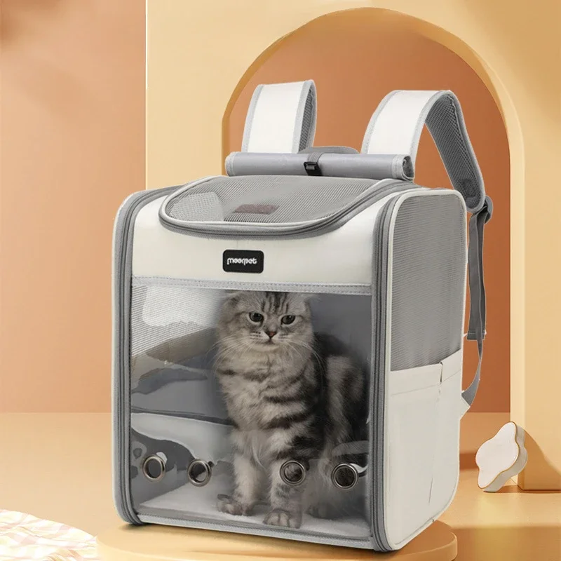Pet Portable Backpack Portable Breathable on All Sides Large Space Cat and Dog Backpack Pet Bag
