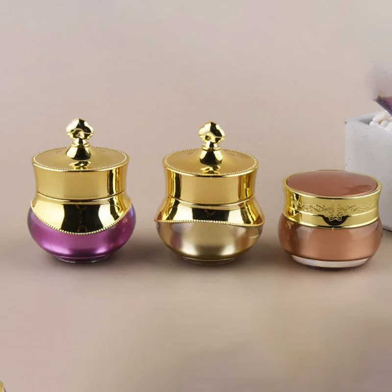 10pcs/lot Golden Butterfly Acrylic Plastic Cream Bottle Empty Cosmetic Make Up Creamjiars Container  Sub Travel Bottle