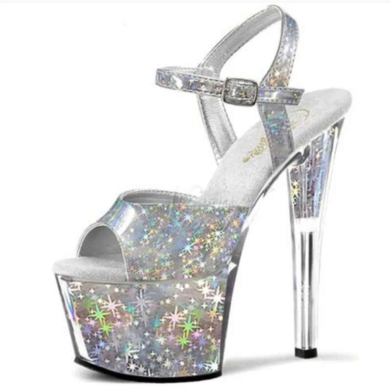 

2022 Summer New Net Red Ladies Sandals High Quality Sexy 15CM Thin High Thick Bottom Fashion Show Women's Shoes 34-46