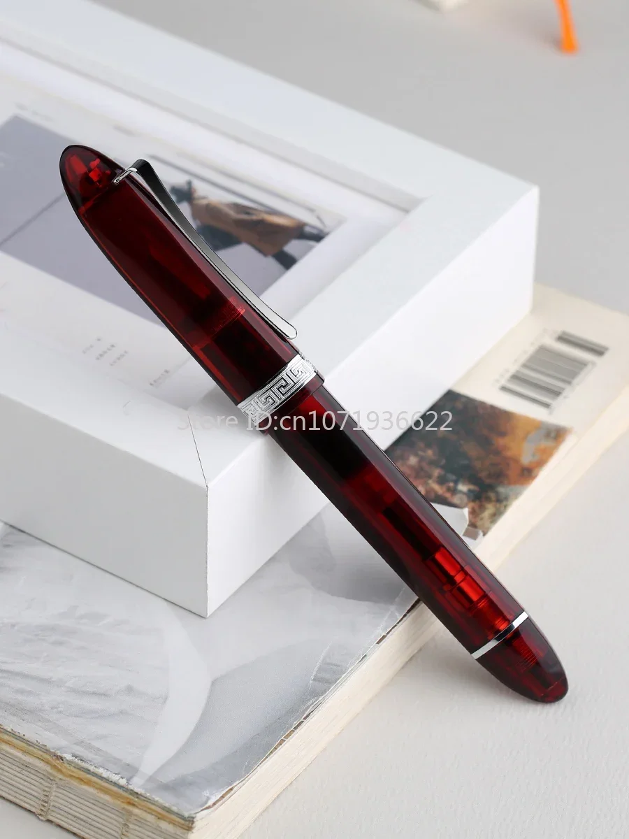 Limited Color Majohn V60 Transparent Triangular Piston Resin Fountain Pen Writing Pen School Business Stationery Supplies Gift 5