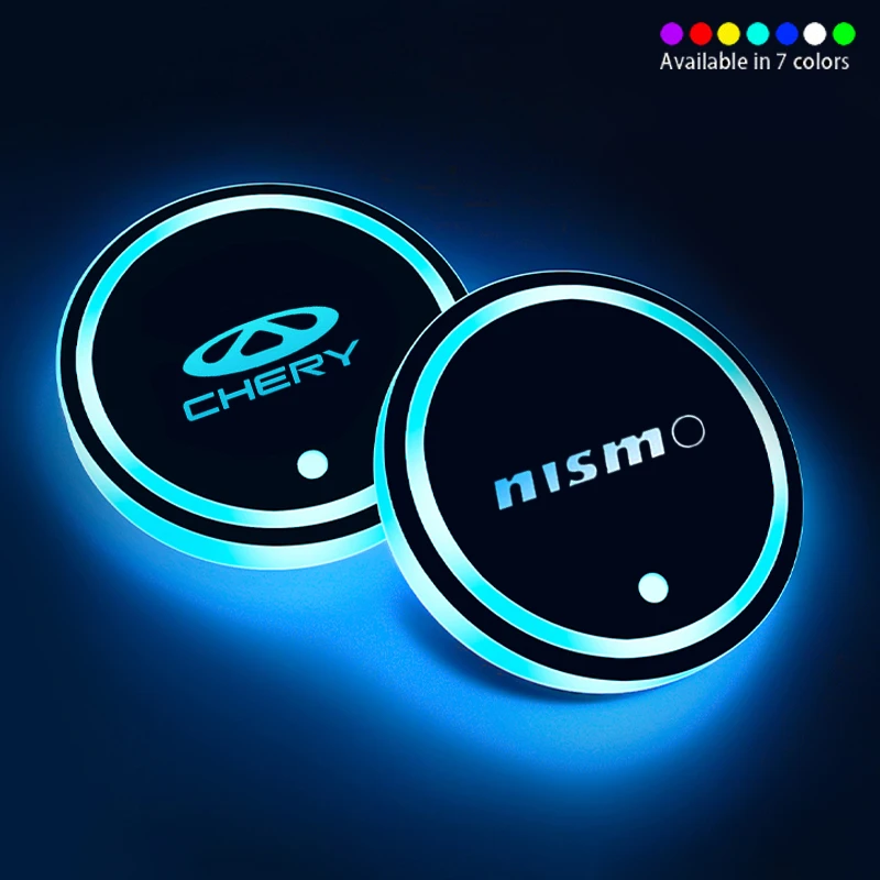 1pcs Car Luminous Coasters Water Cup Mat Holder Car Styling For Ford
