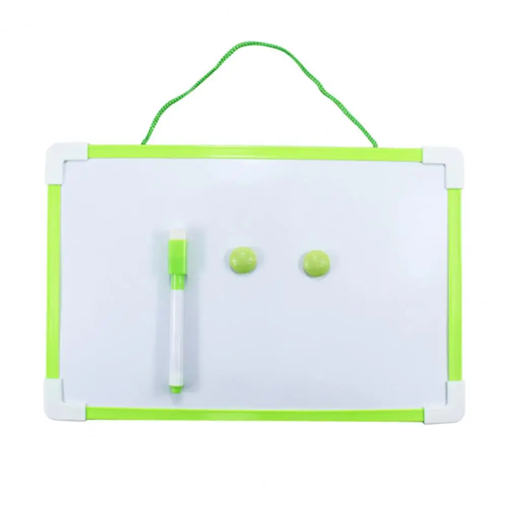Erasable Writing Board Magnetic Whiteboard Set with Hanging Rope Pvc Frame Smooth Writing Surface Pen Buckles Ideal for Home
