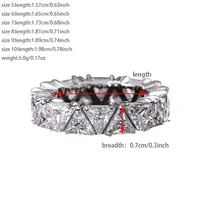 2024 New Luxury Triangle Silver Color Aesthetic Eternity Band Ring for Women Anniversary Gift Jewelry Wholesale R6505 - Image 6