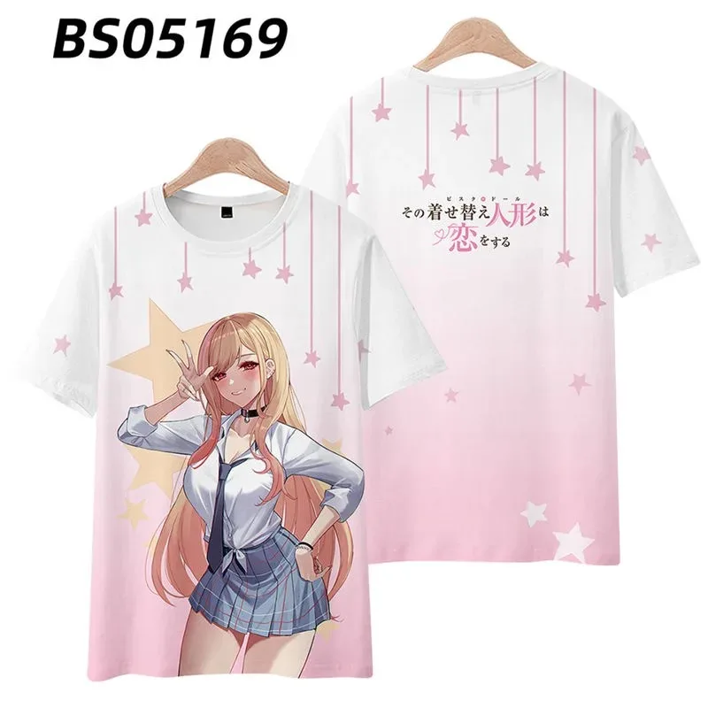 Kawaii meu vestido querida 3d camiseta moda verão em torno do pescoço manga curta popular anime japonês streetwear plus size