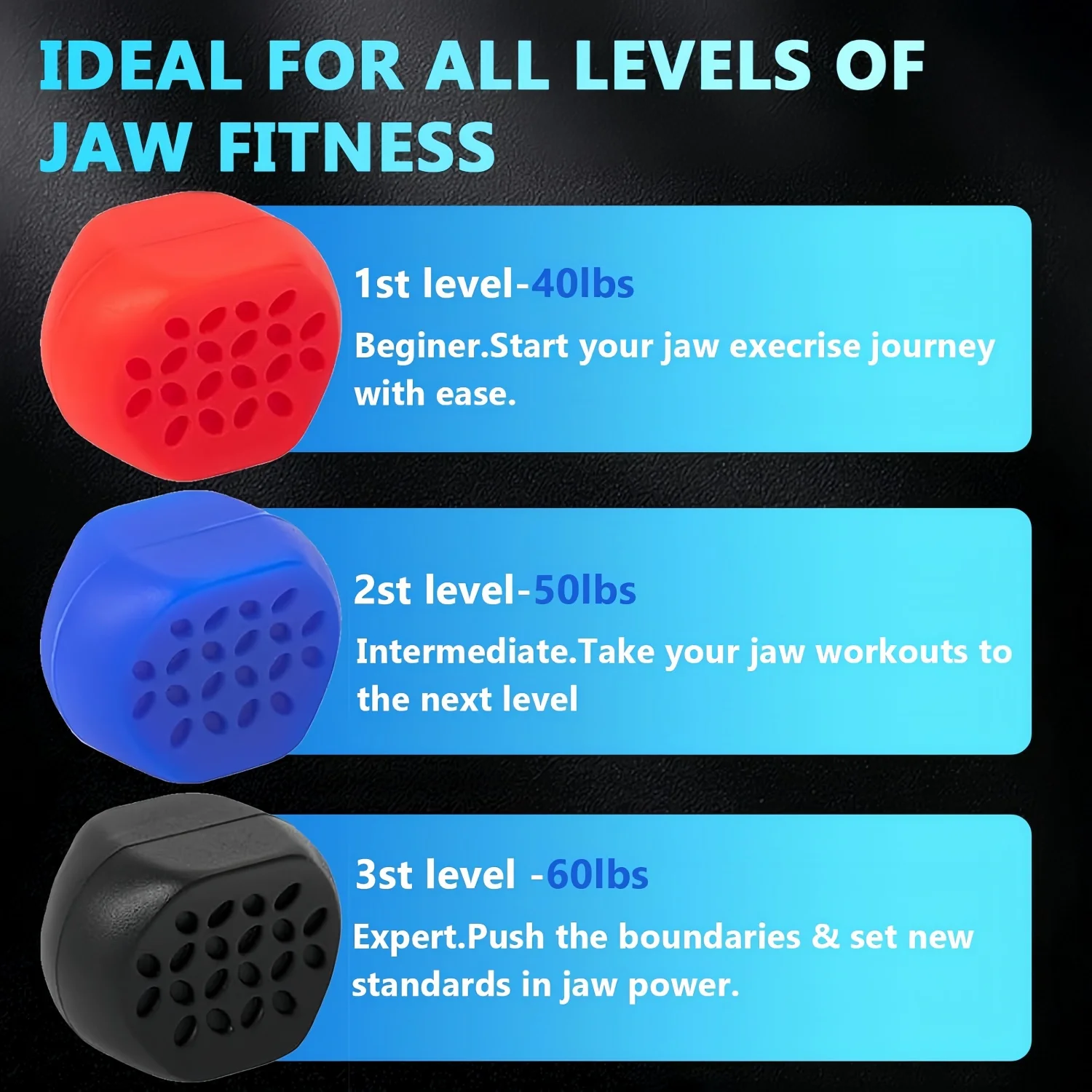 6pcs/box Silicone Jaw Exerciser Muscle Training Face Lifter Jaw Line Face Slimmer Targets Your Chin, Lip and Cheekbones
