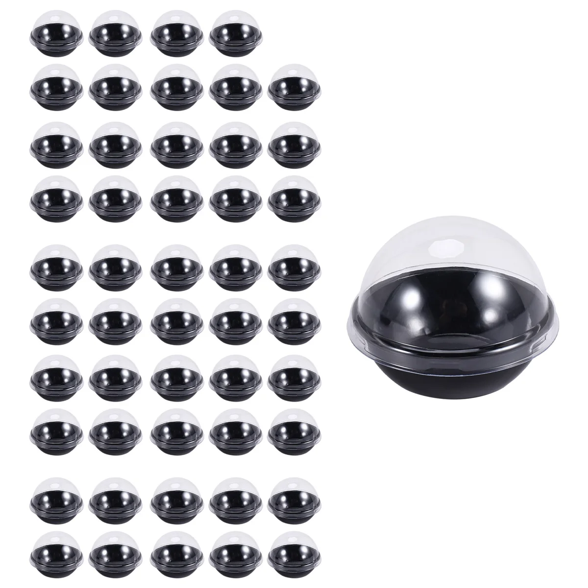 50 מארז קאפקייקס פלסטיק נקי, אריזה אישית קופסאות טיפול עם כדרי כיפה עבור מקרון מאפין