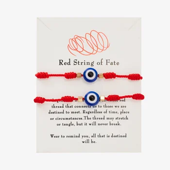 Handmade Braided Lucky 7 Knots Red String Bracelets For Women Men Turkish Blue Evil Eye Bracelet Friendship Couple Jewelry Gifts 1